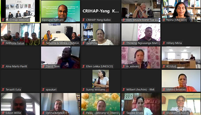 Capacity-building Workshop for Training of Trainers on ICH Safeguarding in Pacific SIDS held online